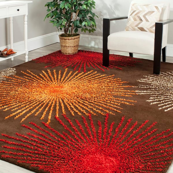 Soho Brown/Multi Wool 5 ft. x 8 ft. Floral Area Rug