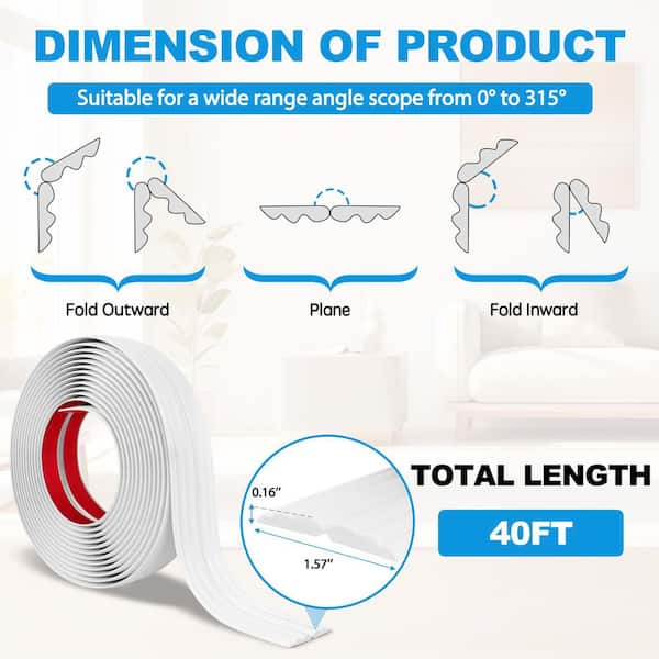 Pluden Flexible Wall Corner Protector Moulding Trim, Peel And Stick Inside & Outside Wall Corner Guards Edge Protector, 1.6In X 10.5FT