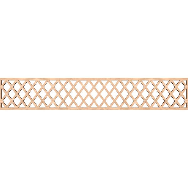 Ekena Millwork Manchester Fretwork 0.375 in. D x 46.625 in. W x 8 in. L Red Oak Wood Panel Moulding