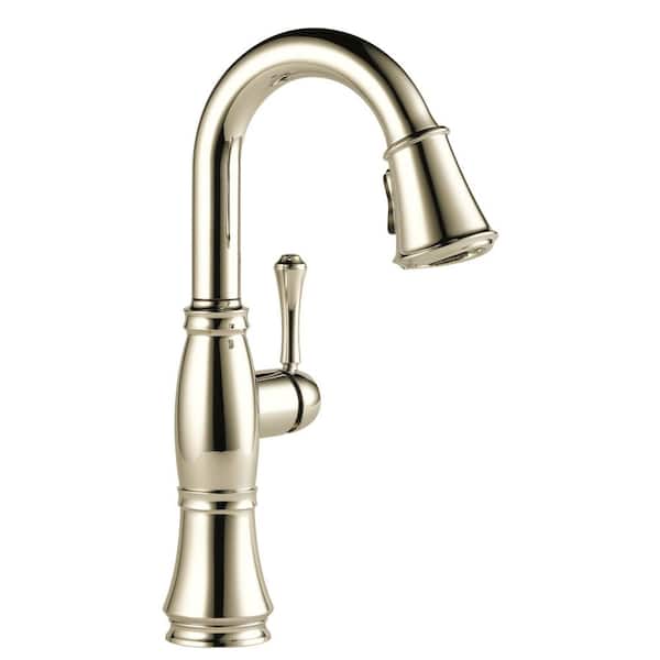 Delta Cassidy Single-Handle Pull-Down Sprayer Bar Faucet in Polished Nickel