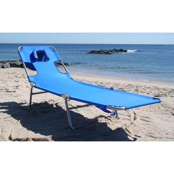ITOPFOX Beach Blue Aluminum Folding Beach Chair HDPH033OT008