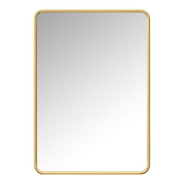 Medium Rectangle Gold Framed Mirror (22 in. W x 31 in. H)