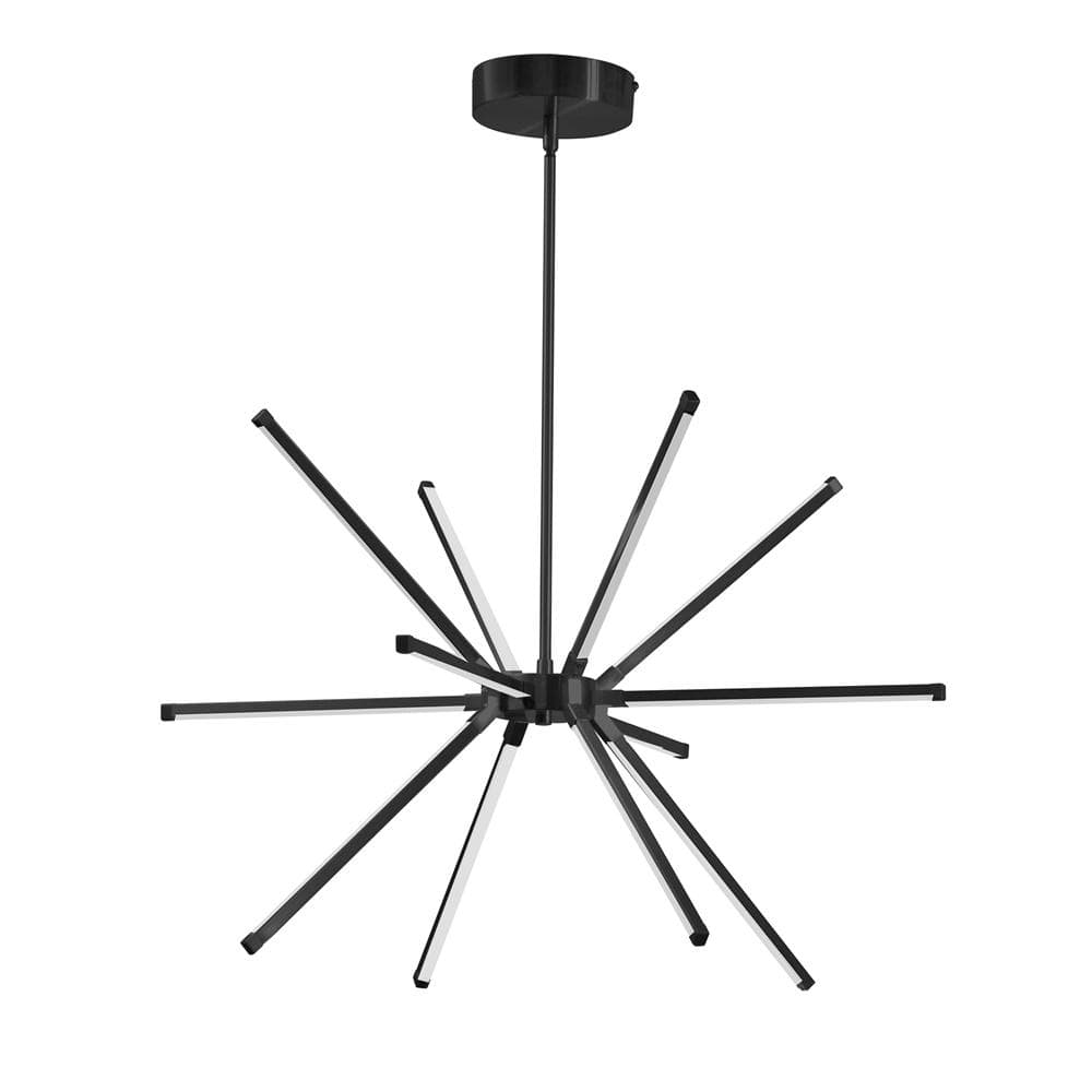 Array 12-Light Dimmable Integrated LED Matte Black Sputnik Shape Chandelier