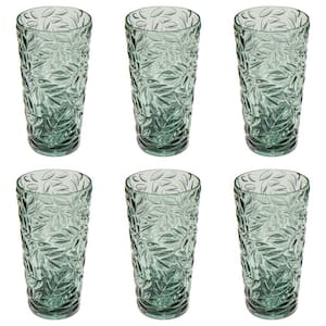 Embossed 24 oz. Dishwasher Safe Green Acrylic Drinking Glass