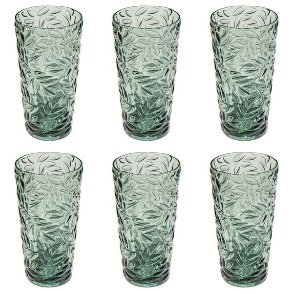 ABODE HOMEWARES Embossed 24 oz. Dishwasher Safe Green Acrylic Drinking  Glass DK26199082