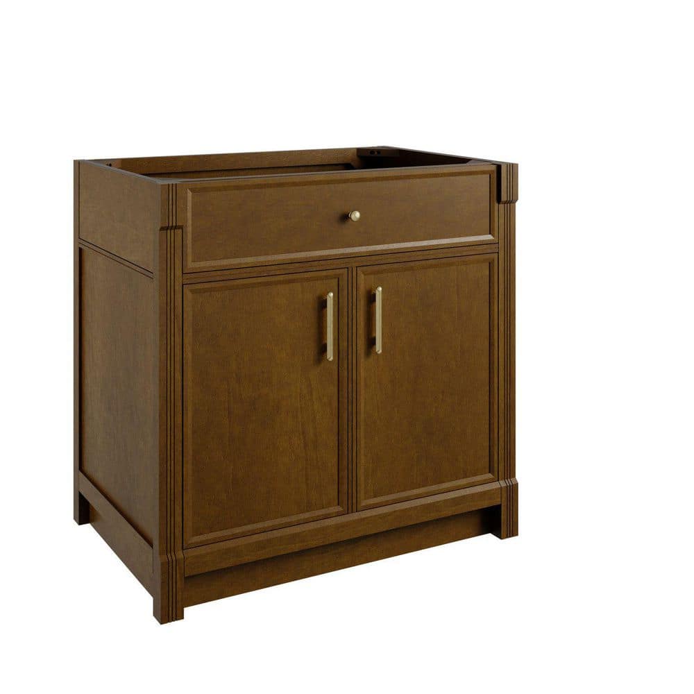 Bellshire 35.6 in. W x 23.3 in. D x 34.8 in. H Single Bath Vanity Cabinet Without Top in Honey Oak price history on PriceWatchPro