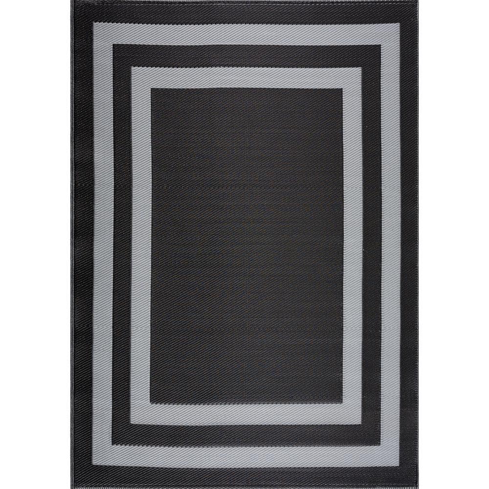 Black and deals grey rug