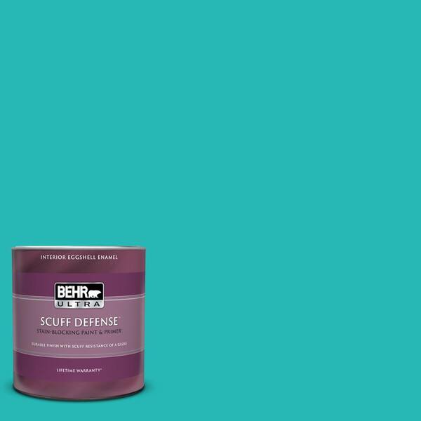 BEHR MARQUEE 1 gal. #MQ4-21 Caicos Turquoise One-Coat Hide Satin Enamel Interior Paint & Primer