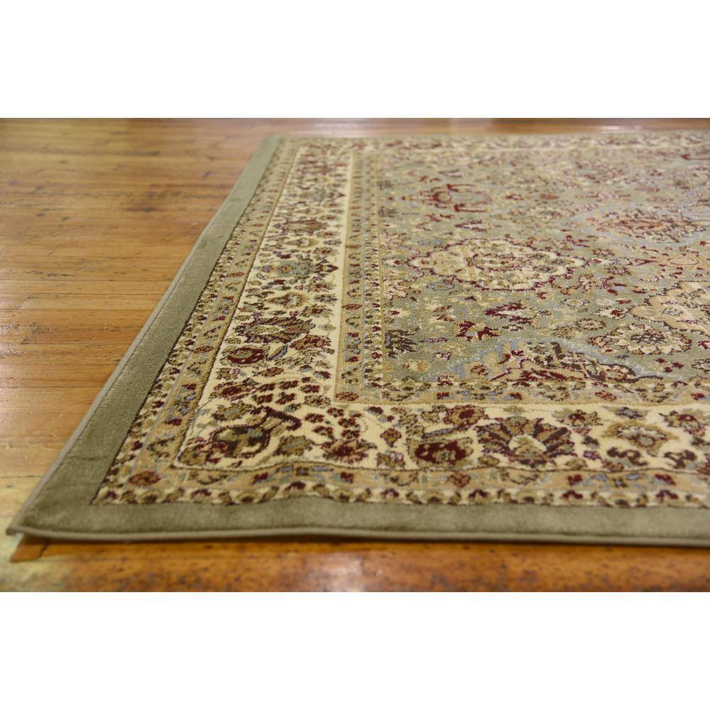 Voyage Light Green and Cream Rectangular Synthetic Area Rug 9' x 12'