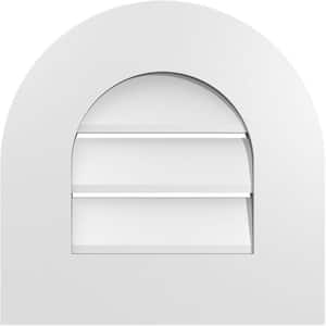 16 in. x 16 in. Round Top Surface Mount PVC Gable Vent: Functional with Standard Frame