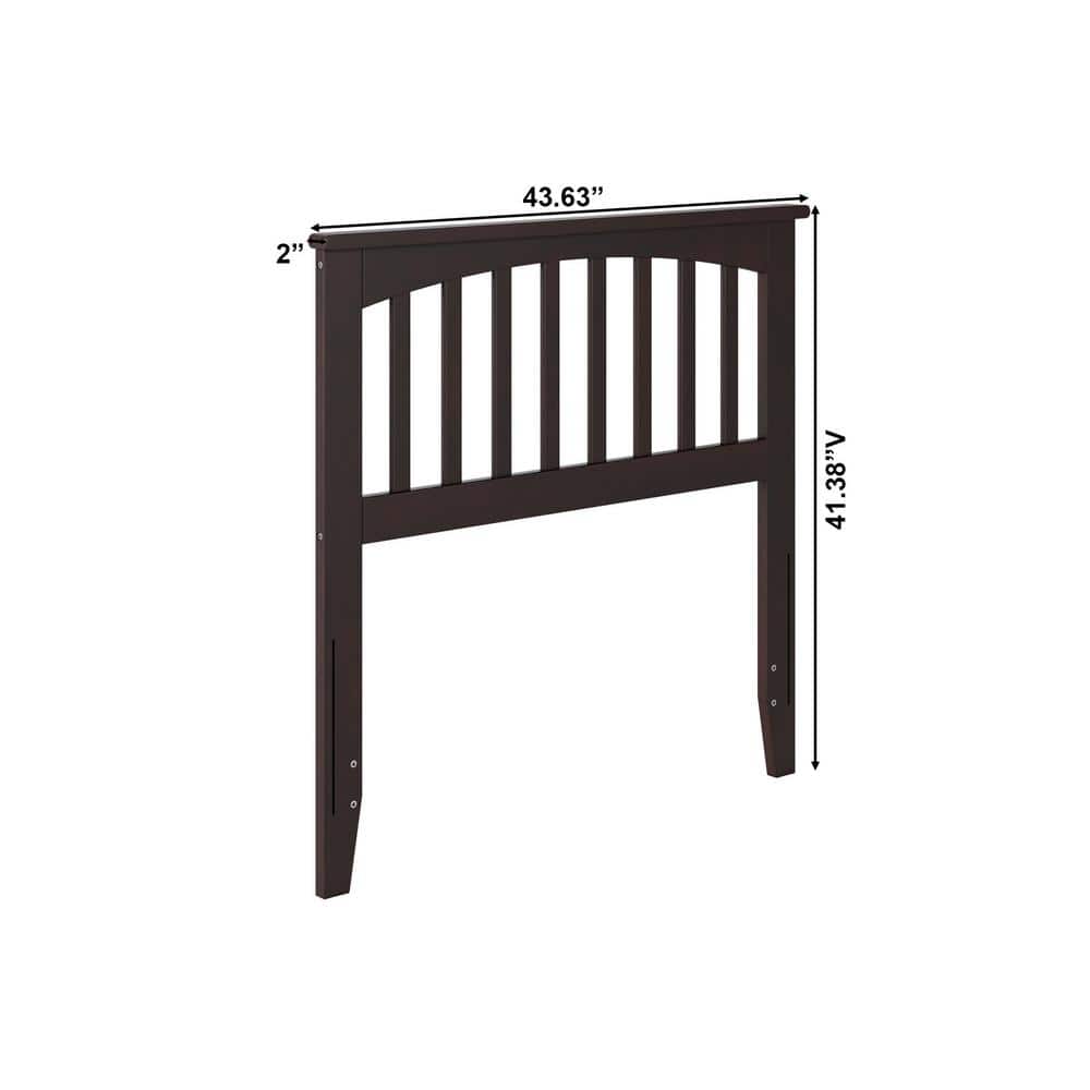 Espresso Twin Wood Mission Headboard with Slats