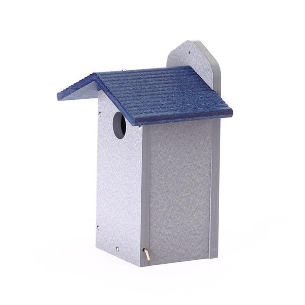 Bluebird House in Gray and Blue Recycled Plastic