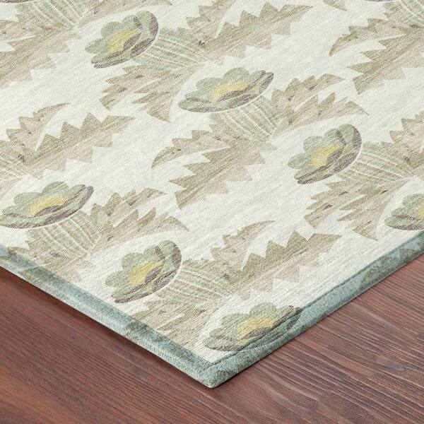 Chantille Machine Washable Indoor/Outdoor Abstract ACN2684 Ivory 2 ft. x 7 ft. Runner Rug