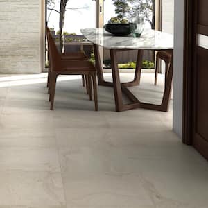 Dominion Linen Beige 23.62 in. x 23.62 in. Matte Limestone Look Porcelain Floor and Wall Tile (15.49 sq. ft./Case)