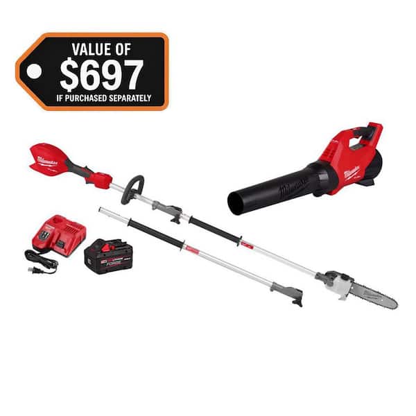 M18 Fuel 18-Volt 10 in. Brushless Cordless Battery Powered Quik-Lok Pole Saw 8.0 Ah Forge Kit w/ M18 Fuel Blower