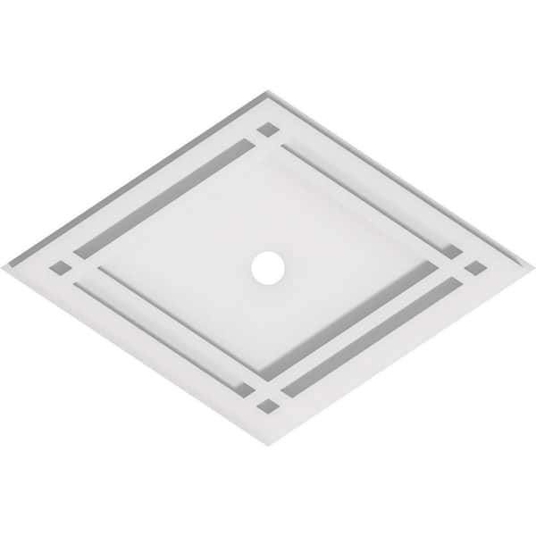 Ekena Millwork 16 in. x 10.62 in. x 1 in. Diamond Architectural Grade PVC Contemporary Ceiling Medallion