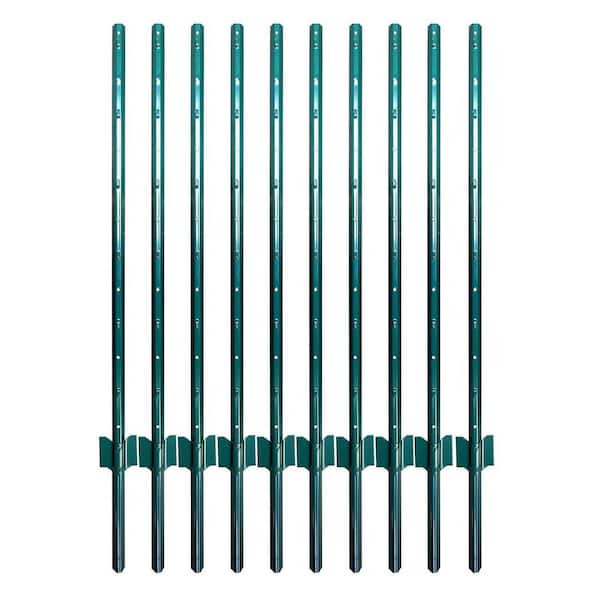Metal Fence Posts 4 ft. U-Channel Steel Garden Wire Mesh and Sign Poles Pack of 10