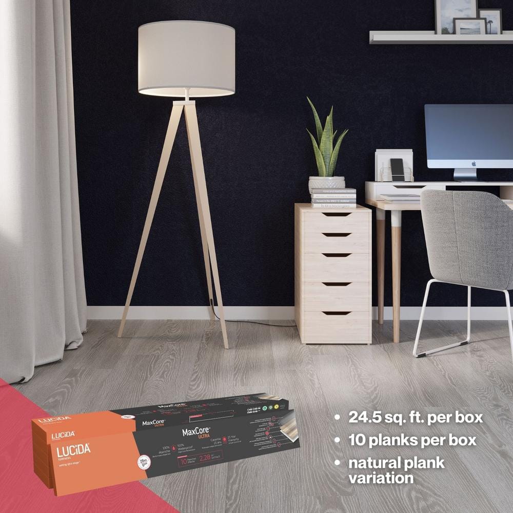 MaxCore Ultra 28mil x 7.3" W x 48" L Click Lock Luxury Vinyl Plank Flooring