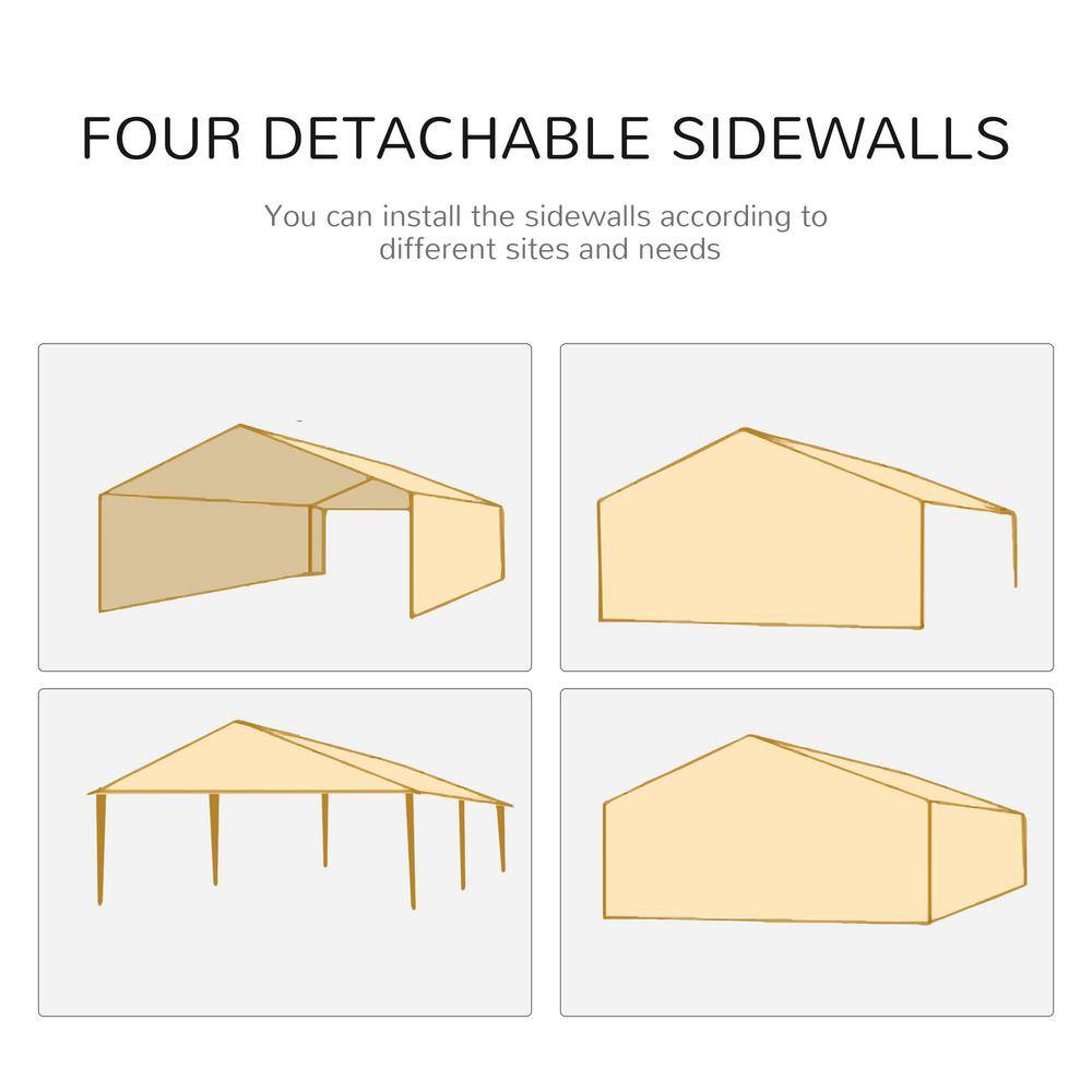 Large Blue Steel Frame Patio Canopy Tent with Sidewalls