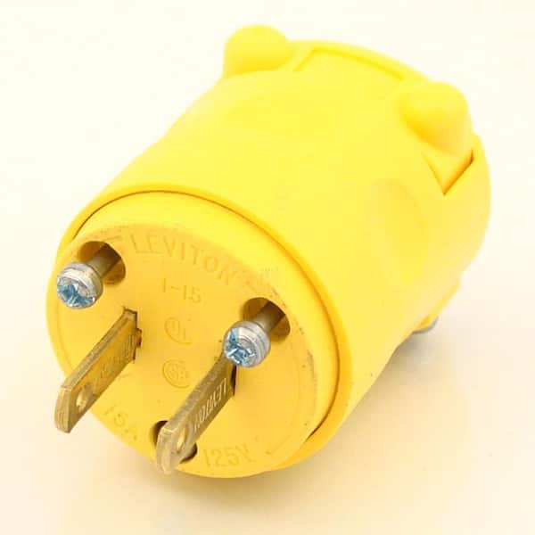 Leviton 15 Amp 125-Volt Non-Grounding Plug, Yellow 115PV