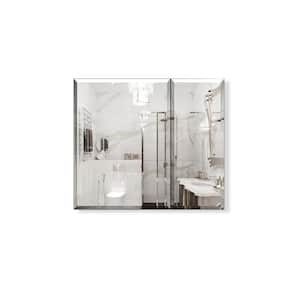5 in. W x 26 in. H Rectangular Silver Aluminum Recessed/Surface Mount Medicine Cabinet with Mirror