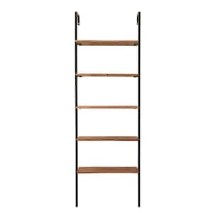 72 in. Tall Brown Metal 5 Shelf Standard Bookcase