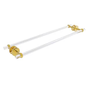 Clearview 30 in. Back to Back Shower Door Towel Bar with Twisted Accents in Polished Brass