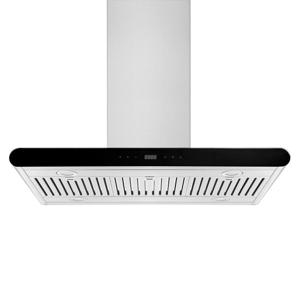 36-Inch Stainless Steel Convertible Wall Range Hood with LED Lights