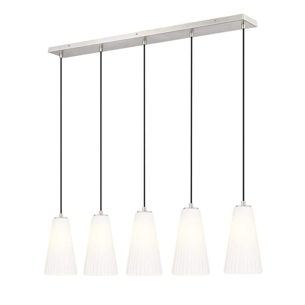 Farrell 5-Light in Brushed Nickel Linear Chandelier with no bulbs included