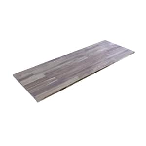 6 ft. L x 25.5 in. D, Acacia Butcher Block Standard Countertop in Dusk Grey with Square Edge