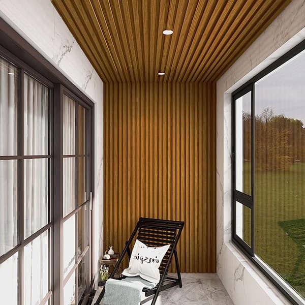 Natural Walnut Wood Slat Acoustic Panels 2 Pack, 4 ft. x 2 ft