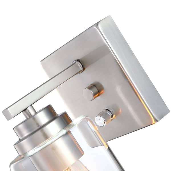 Uixe 9.1 in. 2-Piece Wall Light Square Brushed Nickle Base 2