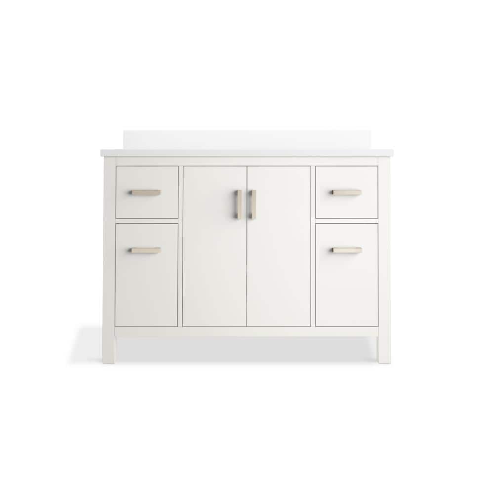 Kresla 48" White Freestanding Bathroom Vanity with Quartz Top