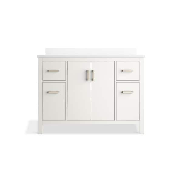Kresla 49.02in. Single Sink Freestanding White Bath Vanity with White Quartz Top Assembled