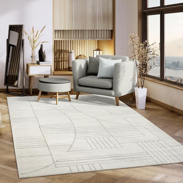 Concord Global Trading Nizza Collection Montana Ivory 5 ft. x 7 ft