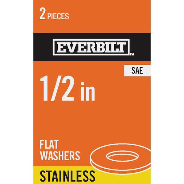 Everbilt 1/2 in. Stainless Steel Flat Washer (2-Pack)