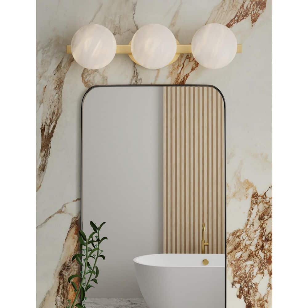 Minka Lavery Zill 24 in. 3-Light Lily Gold Non-Dimmable LED Vanity