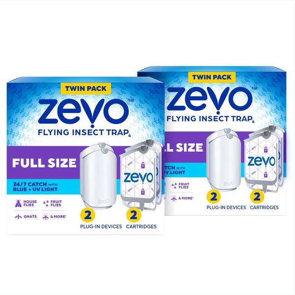 ZEVO Flying Insect Trap Full Size 2-Plug In Devices and 2-Refill