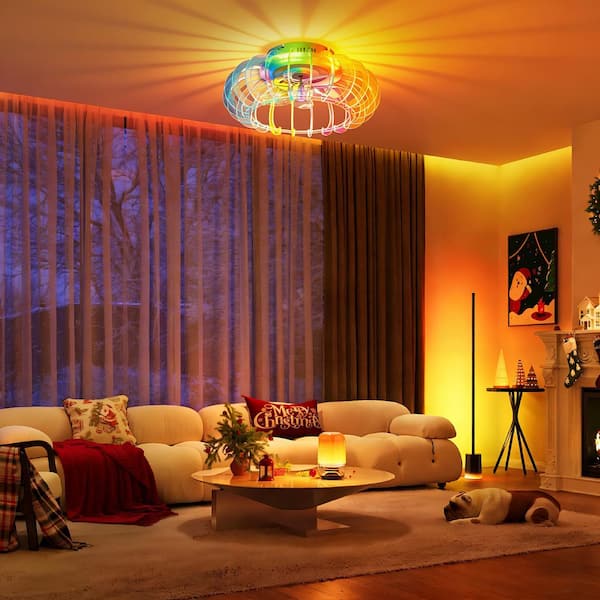 Sunpez 21 in. White Flush Mount Standard Style Stepless Dimming