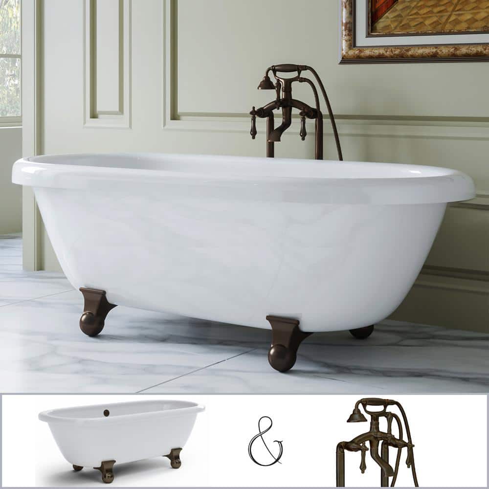 PELHAM & WHITE WIDE Series Dalton 60 in. Acrylic Clawfoot Bathtub in