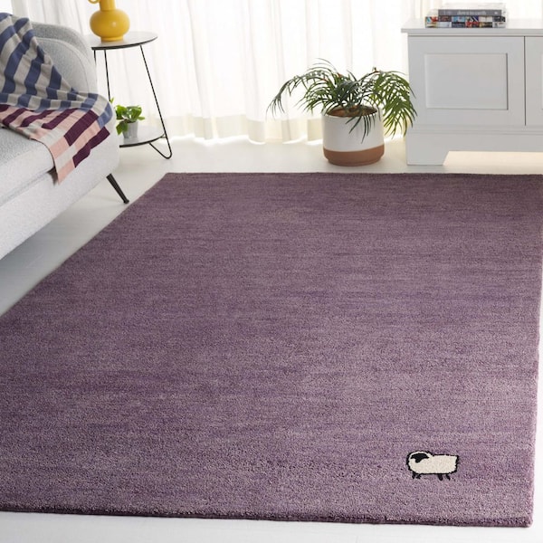 Himalaya 3 ft. x 5 ft. Purple Solid Sheep Area Rug