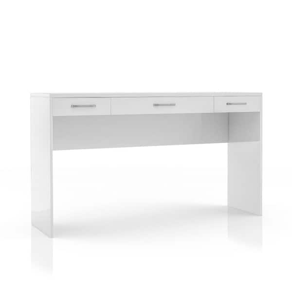 Crossroads White Vanity Table with 3-Drawer 36 in. H x 64 in. W x 17 in. D