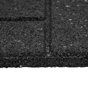 Envirotile 10 in. x 24 in. Rectangle Black Cobblestone Rubber Stair Tread