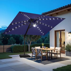 9 foot lighted offset patio umbrella Blissun ft Solar Umbrella, 32 LED Umbrella, Table Market Umbrella, Outdoor for Garden, Deck, Backyard, Pool and Beach (Tan) : Patio, Lawn & Garden 6 height and angle options for personalized shading 11 ft. x 9 ft.