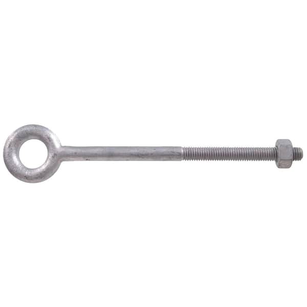 Hardware Essentials 1/2-13 x 10 in. Forged Steel Hot-Dipped Galvanized Eye Bolt with Hex Nut in Plain Pattern (5-Pack)