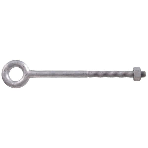 Hardware Essentials 1/2-13 x 12 in. Forged Steel Hot-Dipped Galvanized Eye Bolt with Hex Nut in Plain Pattern (5-Pack)