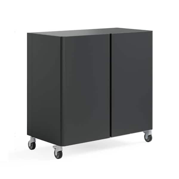 EVEREST 36 in. W x 36 in. H x 18 in. D 2-Shelf Steel Freestanding Cabinet in Graphite Grey-WITH Casters