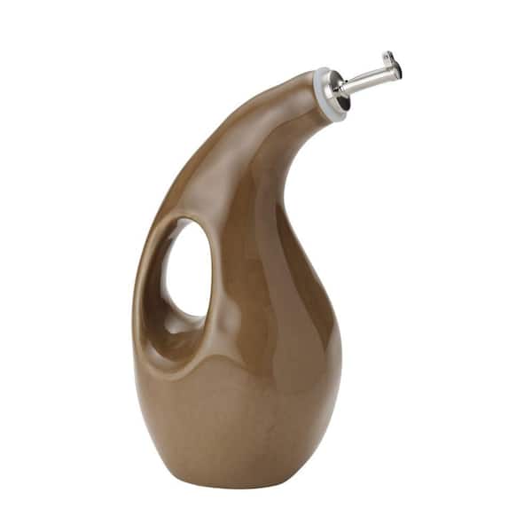 Rachael Ray Cucina Stoneware Mushroom Brown Oil & Vinegar Dispensing Bottle