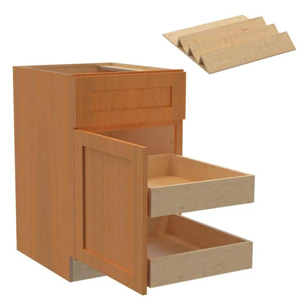 Home Decorators Collection Newport 21 in. W x 24 in. D x 34.5 in. H Assembled Plywood Base Kitchen Cabinet in Cinnamon with 2ROT Spice Soft Cls LH