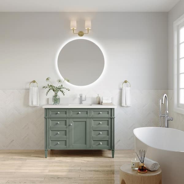 Brittany 46.9 in. W x 23.0 in. D x 32.6 in. H Single Bath Vanity Cabinet without Top in Smokey Celadon
